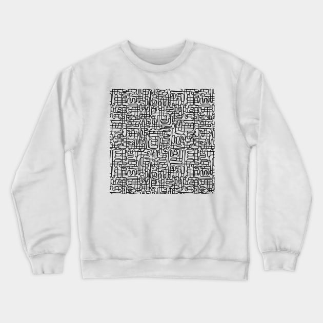 One Line - Black Crewneck Sweatshirt by Meeko_Art